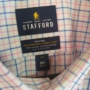 Like New Stafford Mens 18 & 1/2 Button Down Shirt